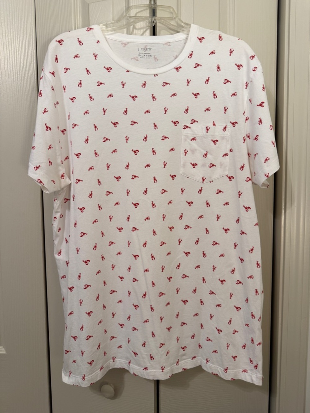 J. Crew Women's  Lobster Print Pocket Tee